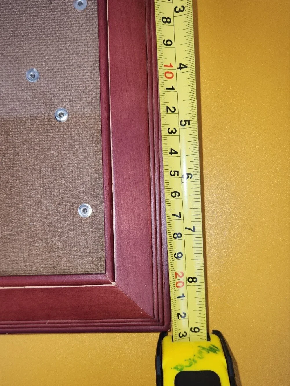 Wooden Picture Frame in Distressed Red with Burlap Backing - Unbranded